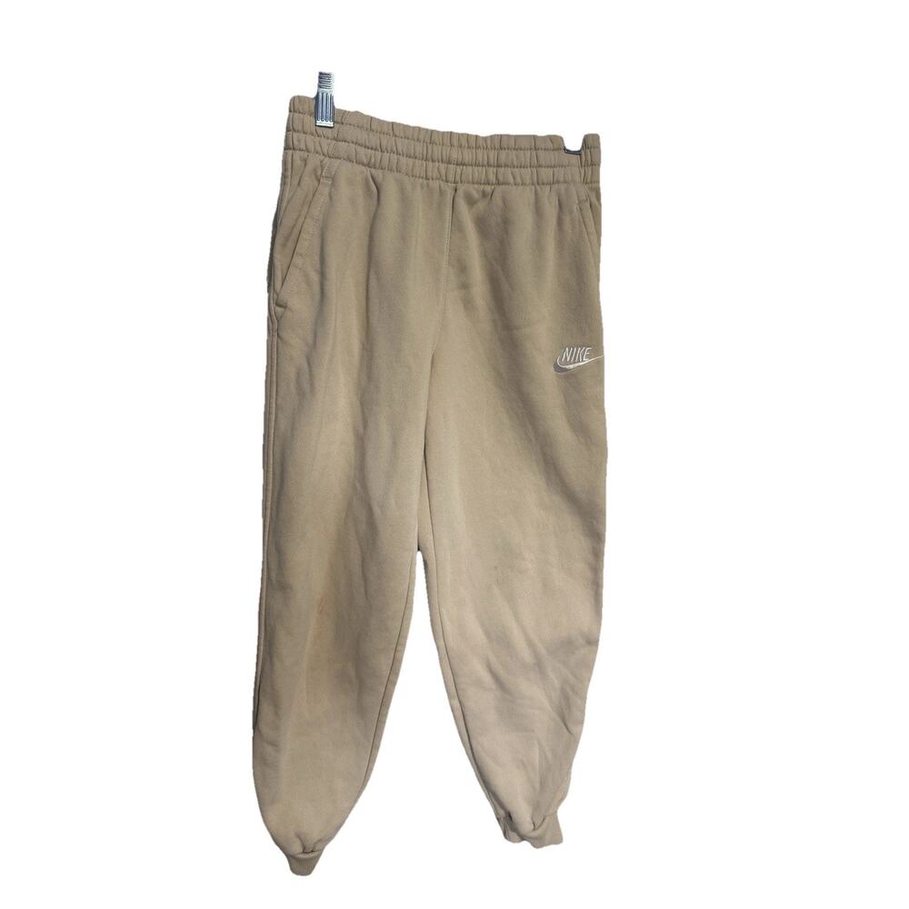 Nike Youth Jogger‎ Sweatpants Beige Cream Logo Size M Kids Unisex